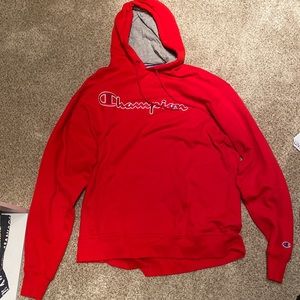 Red XL Champion Hoodie Mens